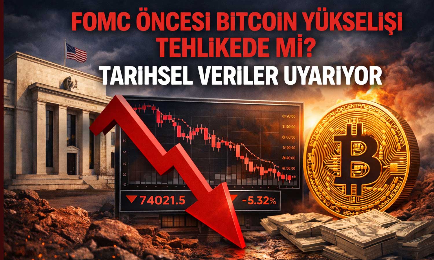 Bitcoin’da Fed öncesi kritik eşik: “Haberi Sat” riski güçleniyor