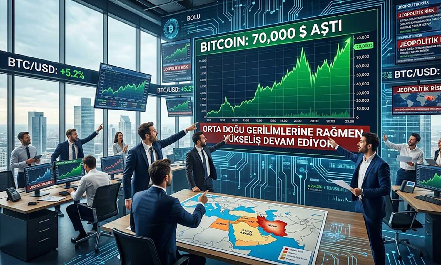 Bitcoin’de sert hareket: Orta Doğu gerilirken 70 bin doları aştı