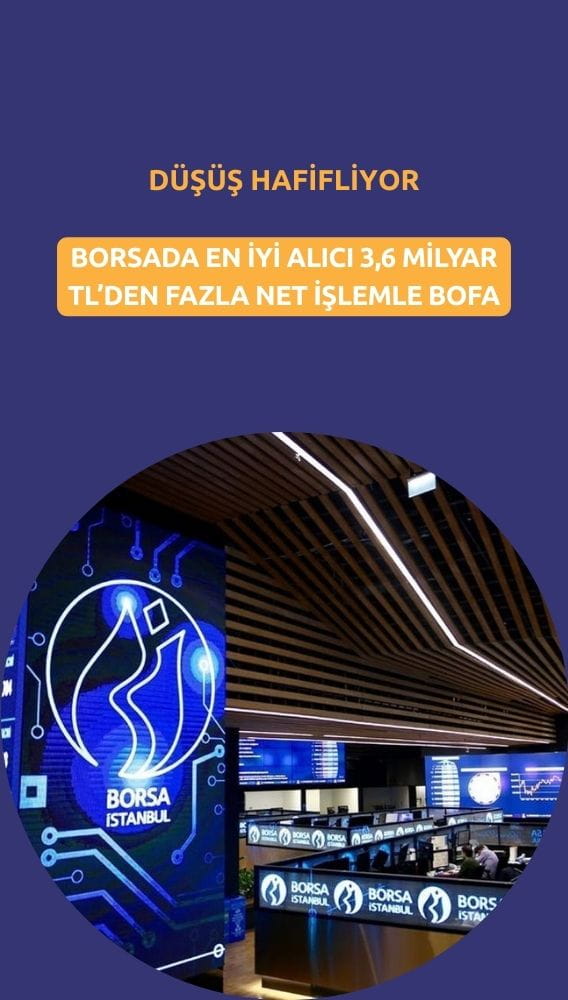 Borsada düşüş hafifledi: BofA 3,6 milyar TL'den fazla net alımda