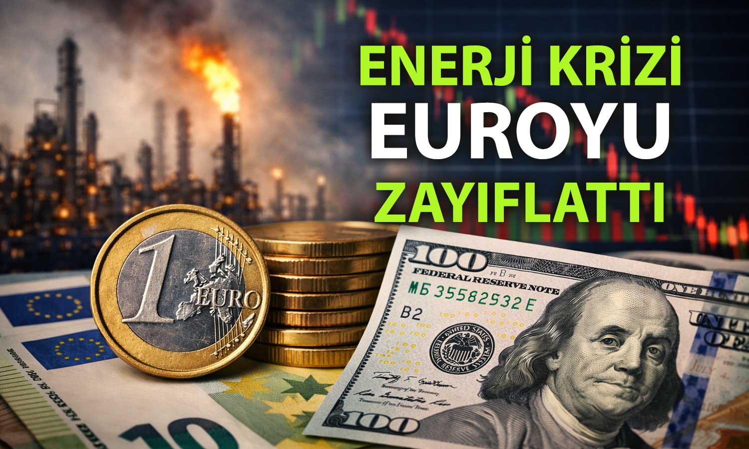 Euro, dolar karşısında enerji fiyatları baskısıyla 7 ayın dibinde