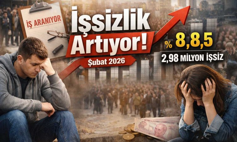 İşsizlik Şubat’ta yükseldi: 2,98 milyon kişiye ulaştı