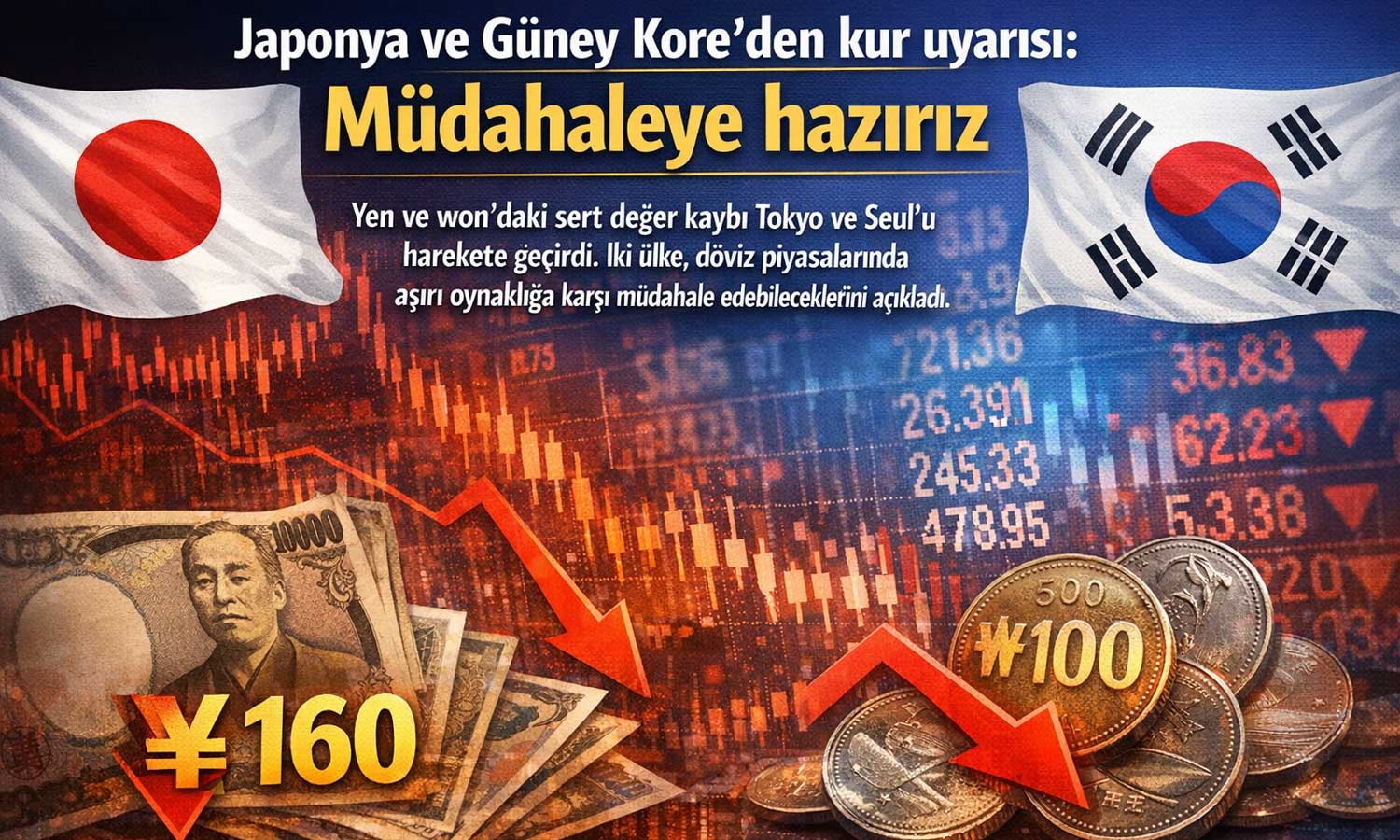 Japonya ve Güney Kore’de kur alarmı: Döviz piyasasına müdahale sinyali
