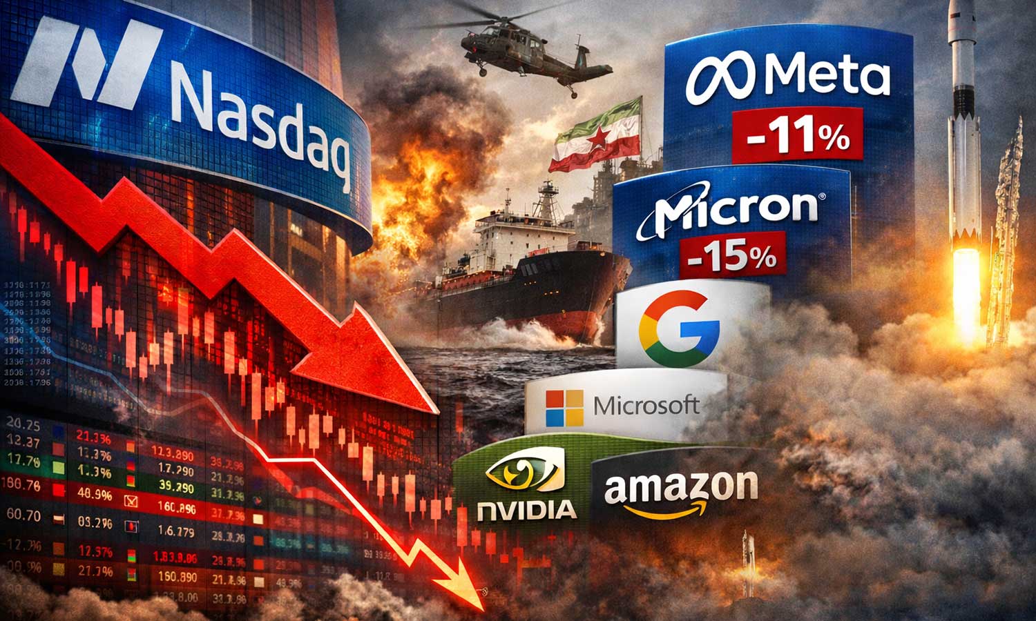 Nasdaq’ta sert düşüş: Jeopolitik riskler piyasayı sarstı
