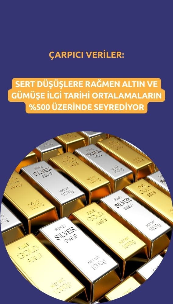 Sert düşüşe rağmen yoğun ilgi: Çarpıcı altın ve gümüş verileri