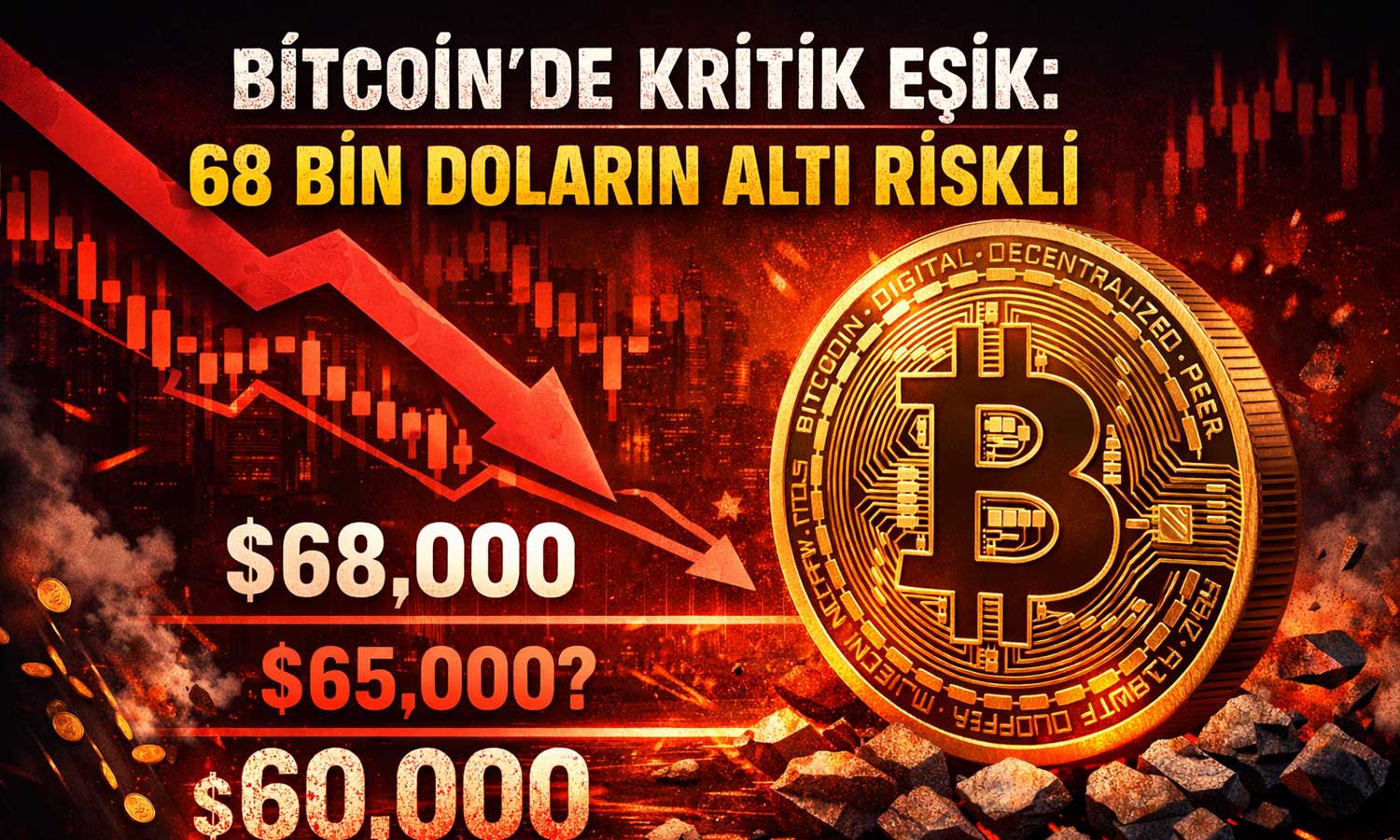 Bitcoin’de kritik eşik: 68 bin doların altı riskli
