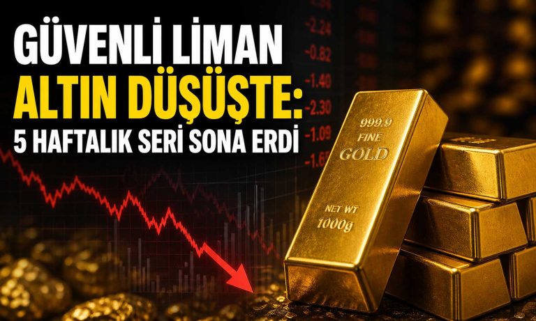 Güvenli liman altın düşüşte: 5 haftalık seri sona erdi