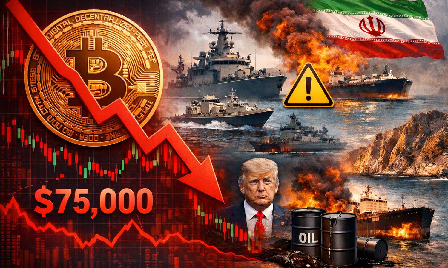 Hürmüz krizi Bitcoin’i sarstı: Fiyat 75 bin dolara geri çekildi