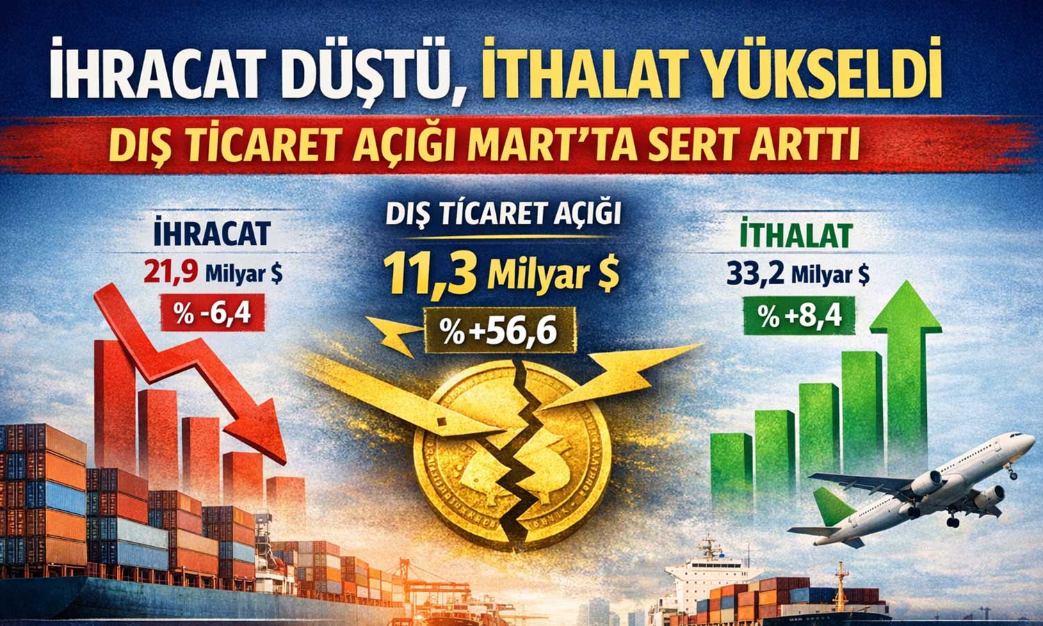 Mart verileri alarm verdi: Dış ticaret açığı yüzde 56 arttı