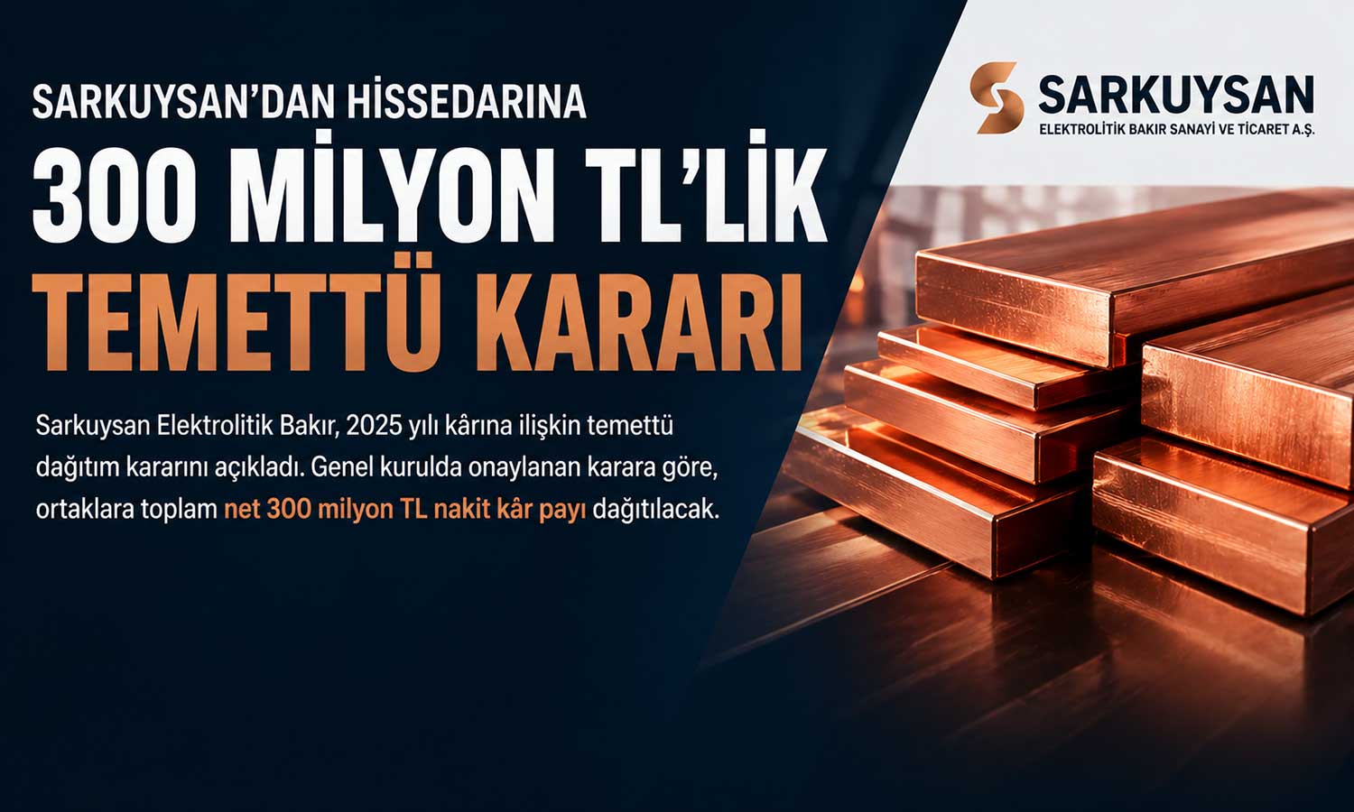Sarkuysan kârını paylaşıyor: Yüzde 30 net temettü