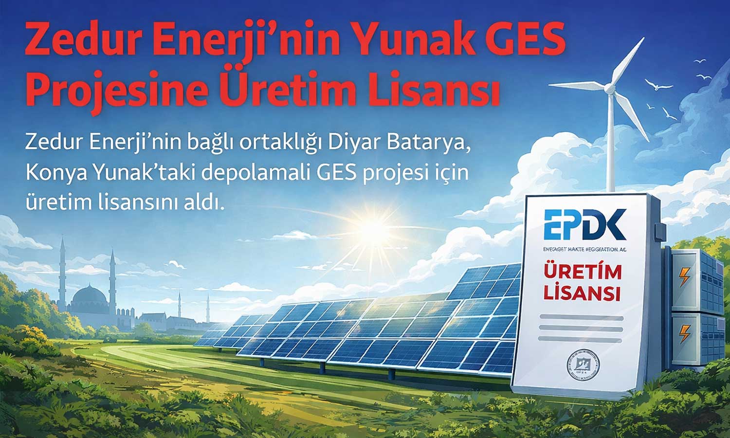 Zedur Enerji’nin Yunak GES projesine üretim lisansı