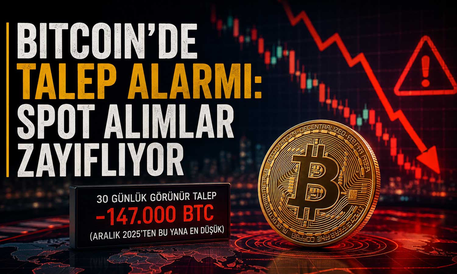 Bitcoin talebi Aralık’tan bu yana en düşük seviyede