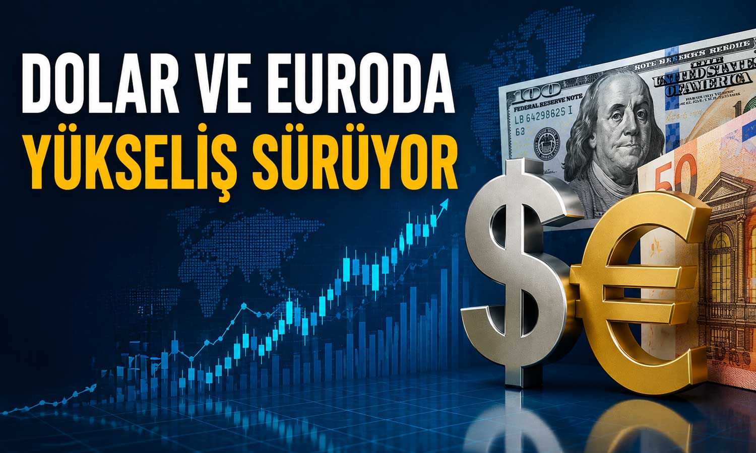 Dolar ve euroda yukarı yönlü seyir devam ediyor