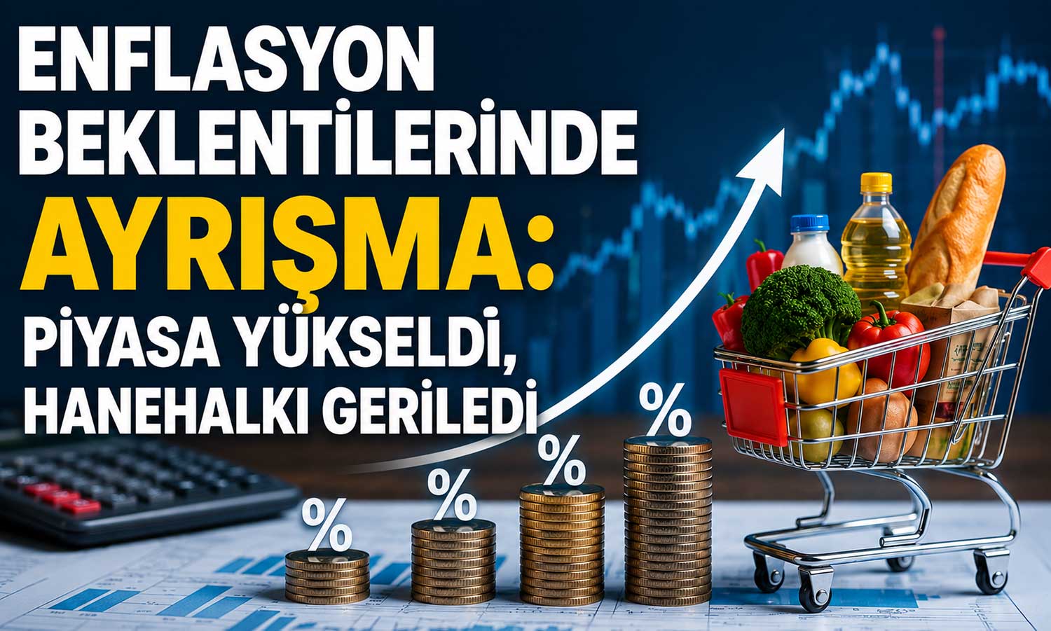Enflasyon beklentileri ayrıştı: Piyasa yükseldi, hanehalkı geriledi
