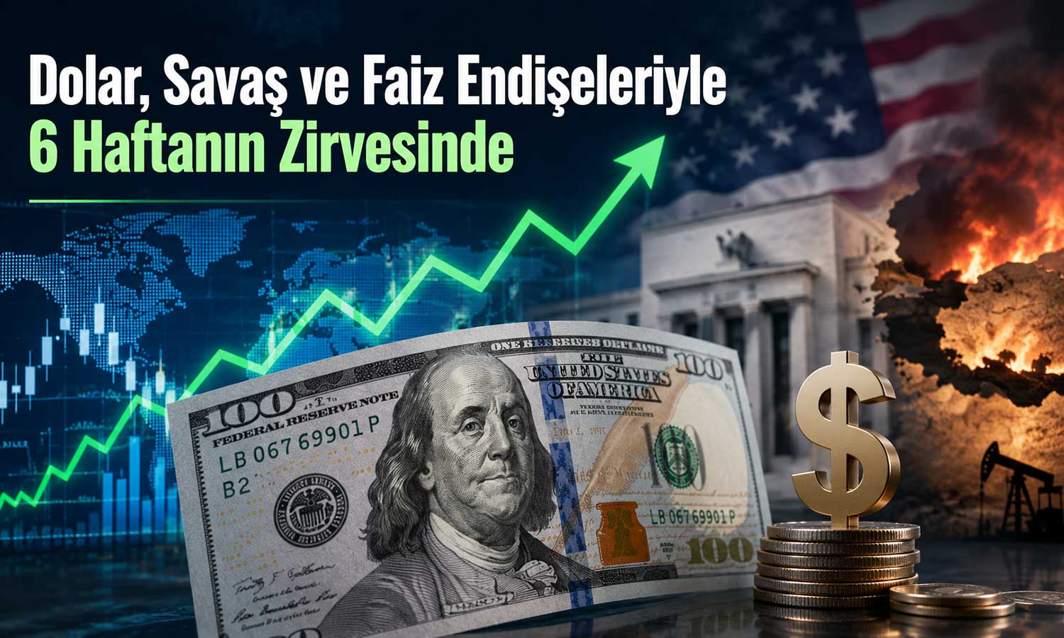 Fed faiz artışı beklentisi doları 6 haftanın zirvesine taşıdı