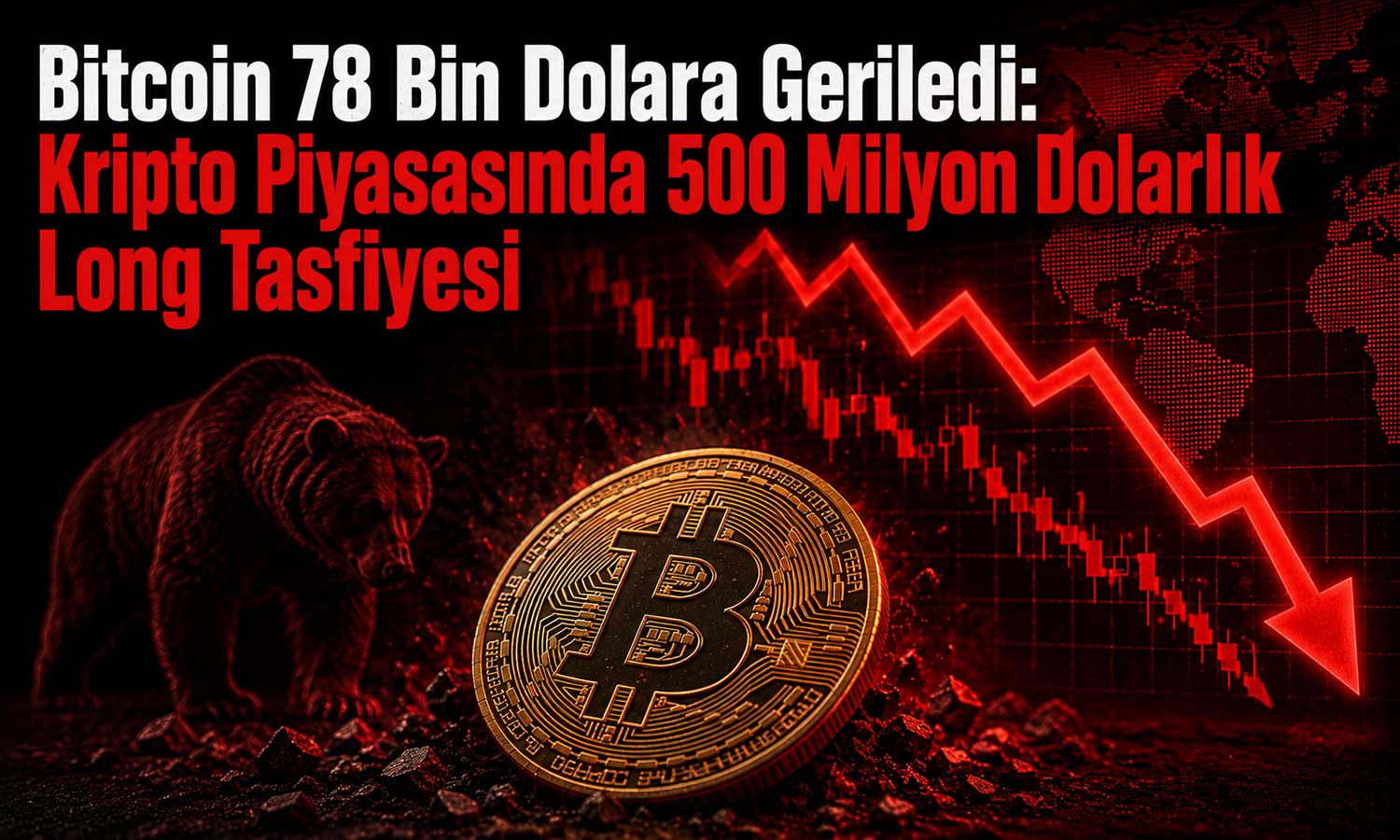 Kripto piyasasında kaldıraç depremi: Bitcoin haftalık kazançlarını sildi