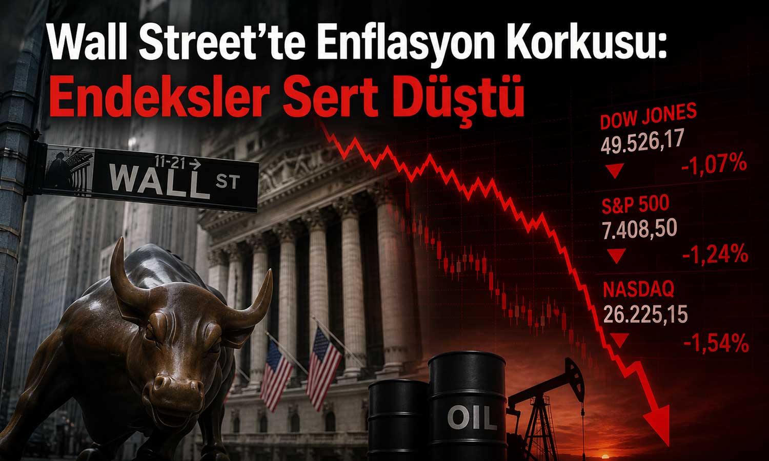 Wall Street’te enflasyon korkusu: Endeksler sert düştü