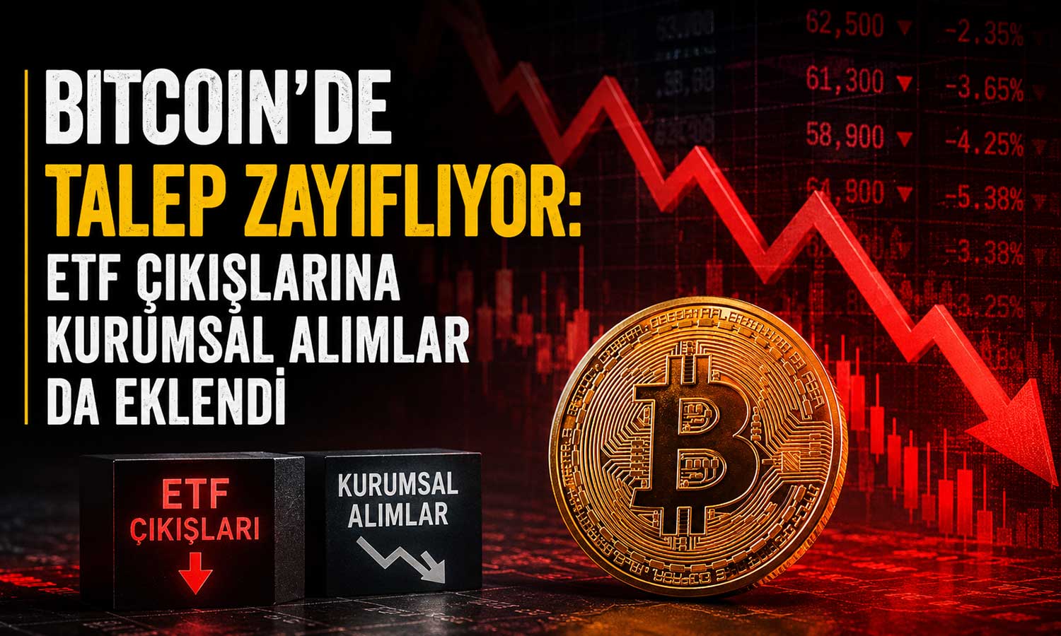Bitcoin’e iki cepheden baskı: ETF ve şirket alımları geriledi