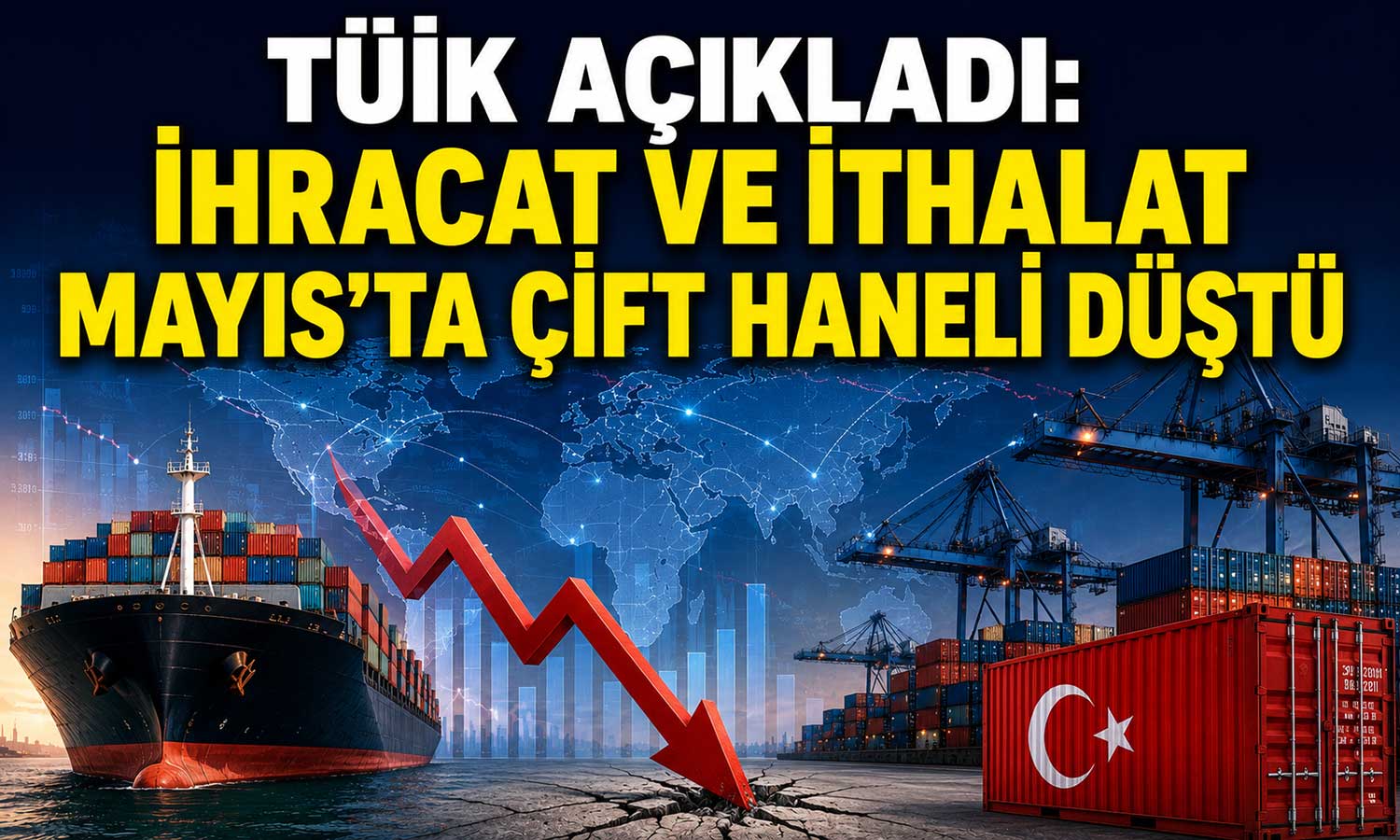 Dış ticaret açığı daraldı, ihracatta düşüş sürdü
