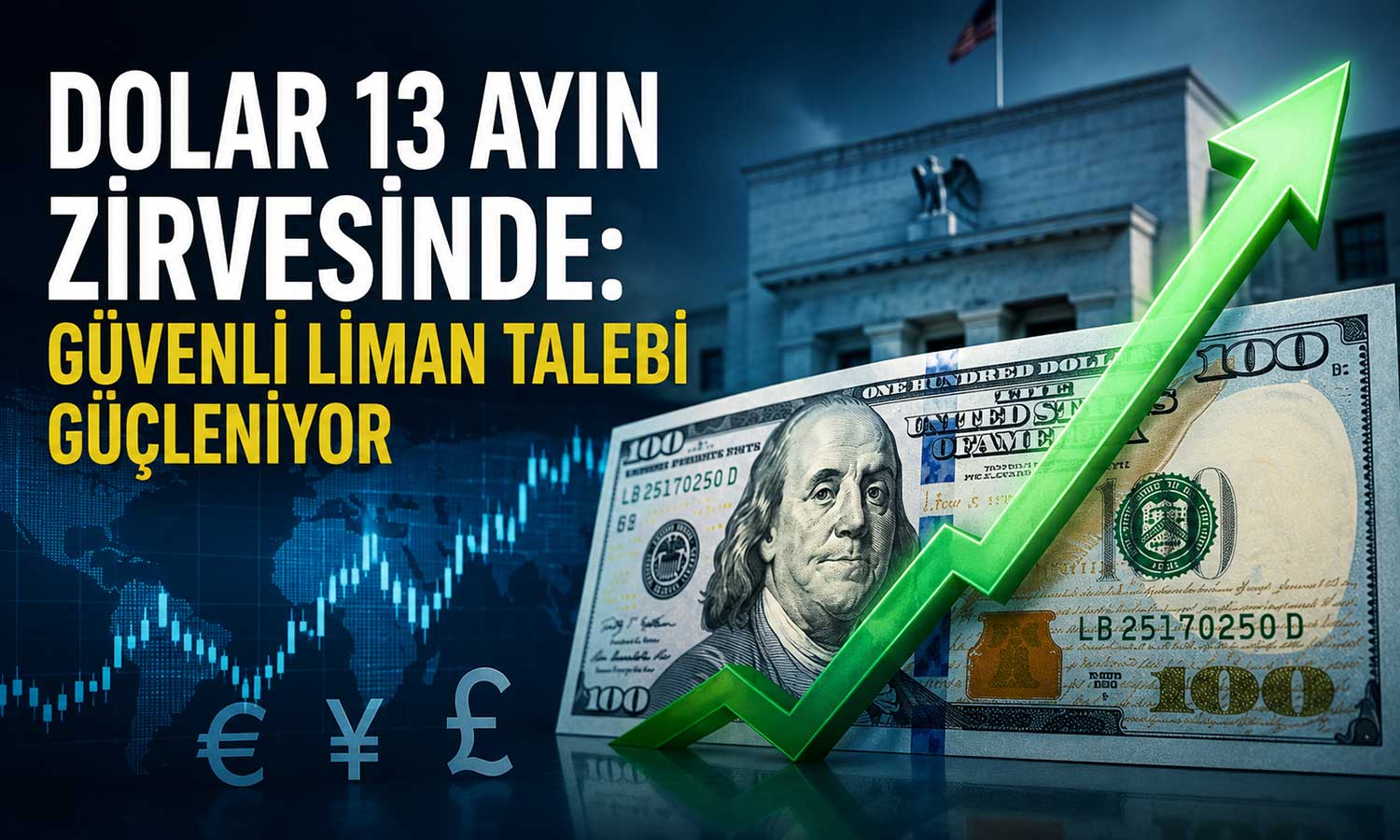 Dolar, Fed faiz artırımı beklentileri ile 13 ayın zirvesinde