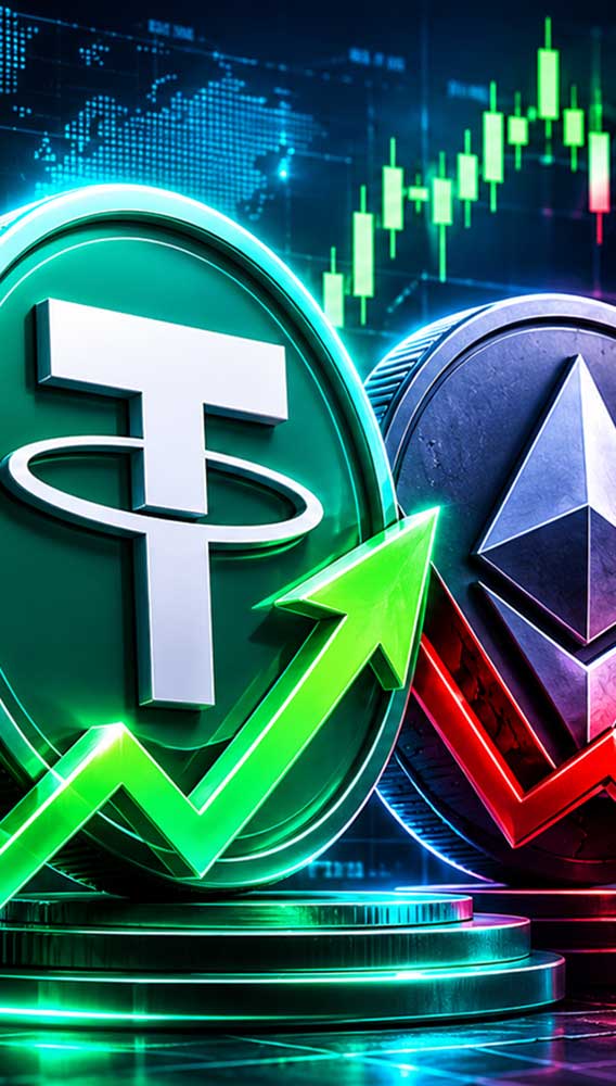 Ethereum'daki sert düşüş Tether'i ikinci sıraya taşıdı