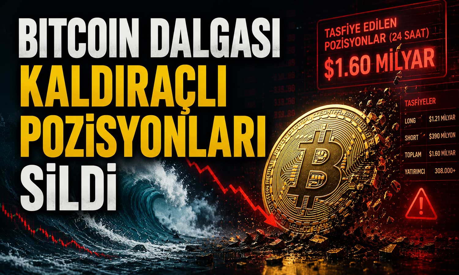 Kripto piyasasında sert dalga: 1,6 milyar dolarlık tasfiye