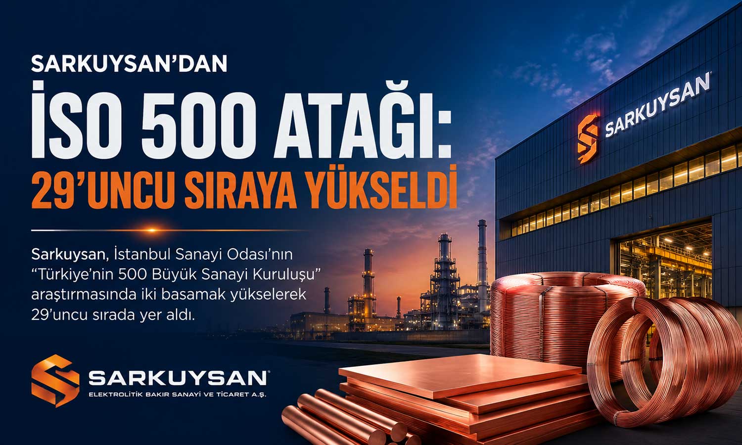 Sarkuysan’dan İSO 500 başarısı: İki basamak birden yükseldi