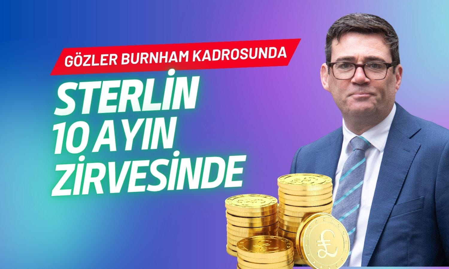 Sterlin Euro karşısında 10 ayın zirvesinde: Gözler Burnham kadrosunda