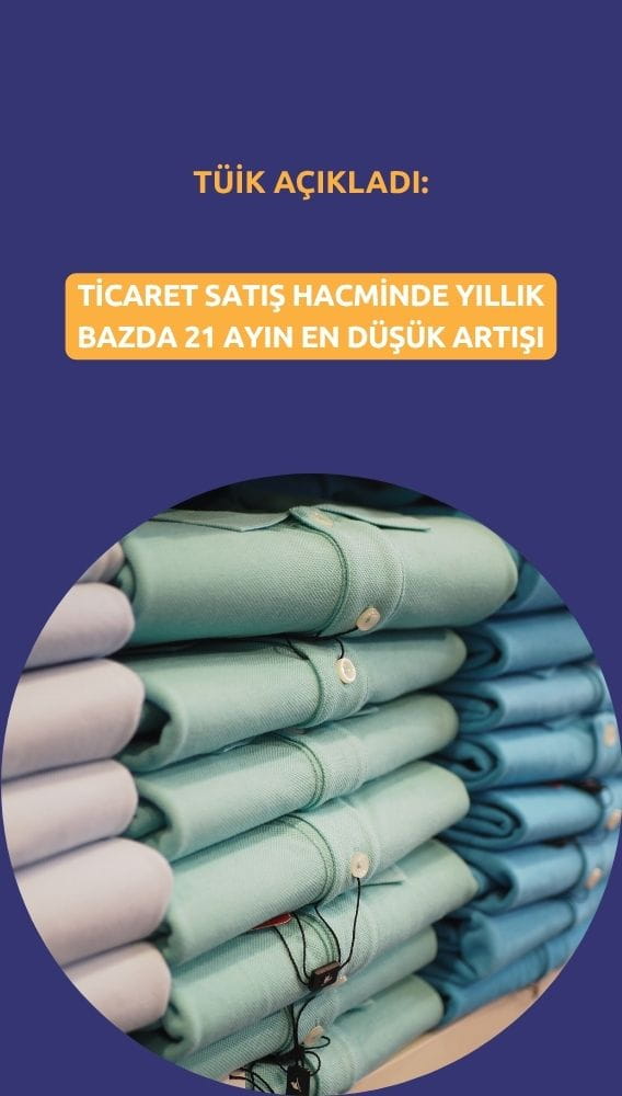 Ticaret satış hacminde yıllık bazda 21 ayın en düşük artışı