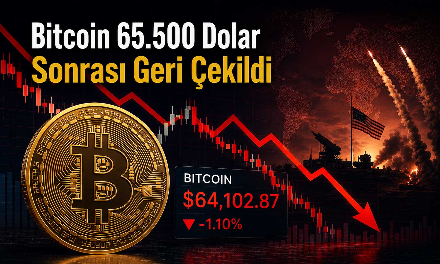 Bitcoin 64 bin dolara indi: Satış baskısı güçlendi