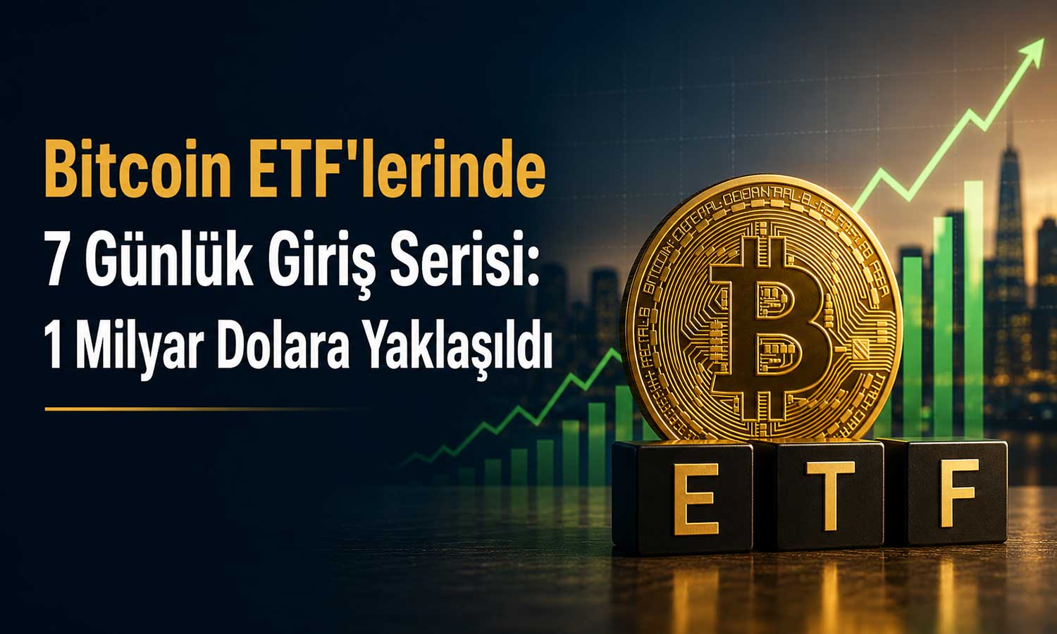 Bitcoin ETF’lerinde 7 günlük giriş serisi: 1 milyar dolara yaklaşıldı
