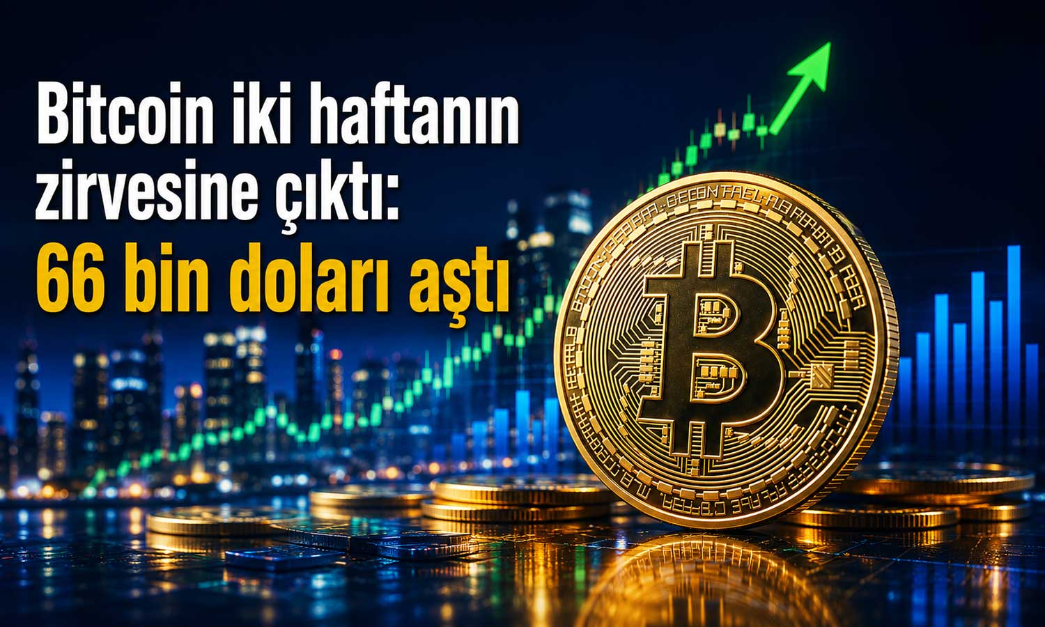 Bitcoin iki haftanın zirvesine çıktı: 66 bin doları aştı