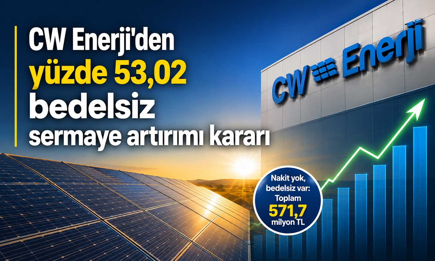 CW Enerji’den 571,7 milyon TL’lik bedelsiz kâr payı