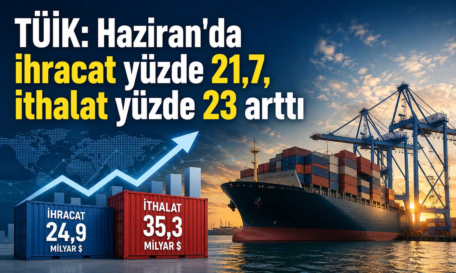 Dış ticaret açığı Haziran’da 10,4 milyar dolara yükseldi