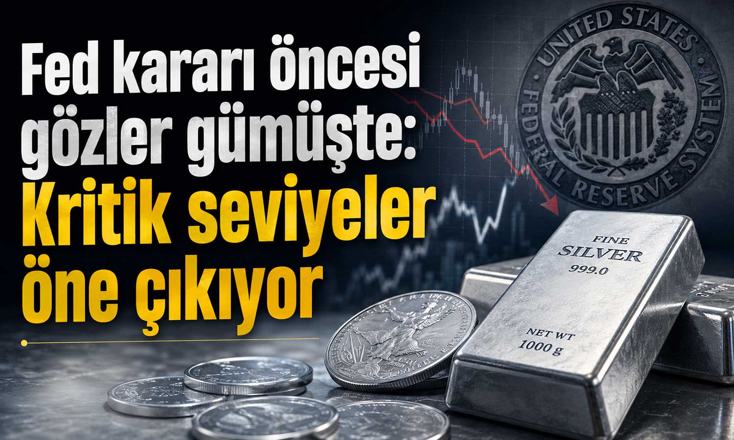 Gümüş haftayı sert kayıpla kapattı: Piyasalar Fed’i bekliyor