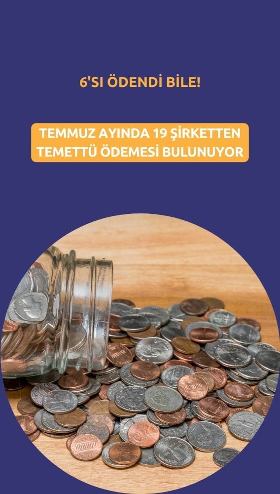 Temmuz temettü takvimi: 6'sı ödendi, sırada 13 şirket daha var