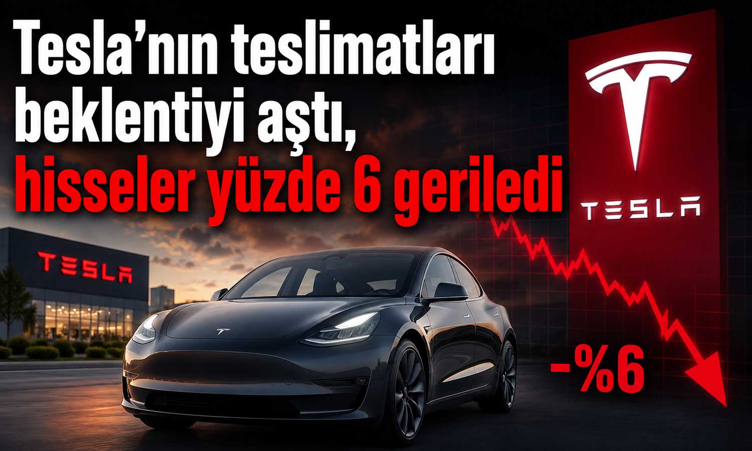 Tesla güçlü teslimat verisine rağmen borsada sert düştü