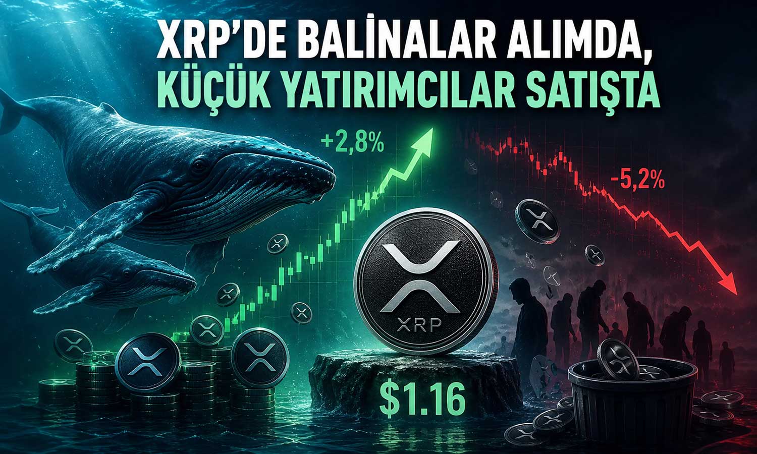 XRP’de dikkat çeken ayrışma: Büyük cüzdanlar biriktiriyor