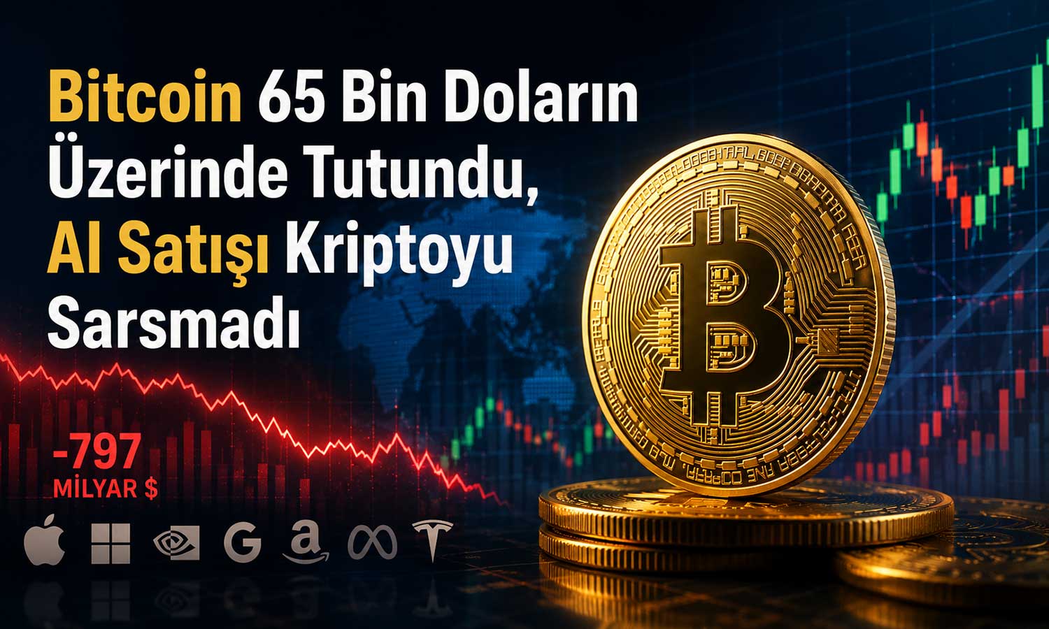 Yapay Zeka hisseleri çakıldı: Bitcoin direncini korudu