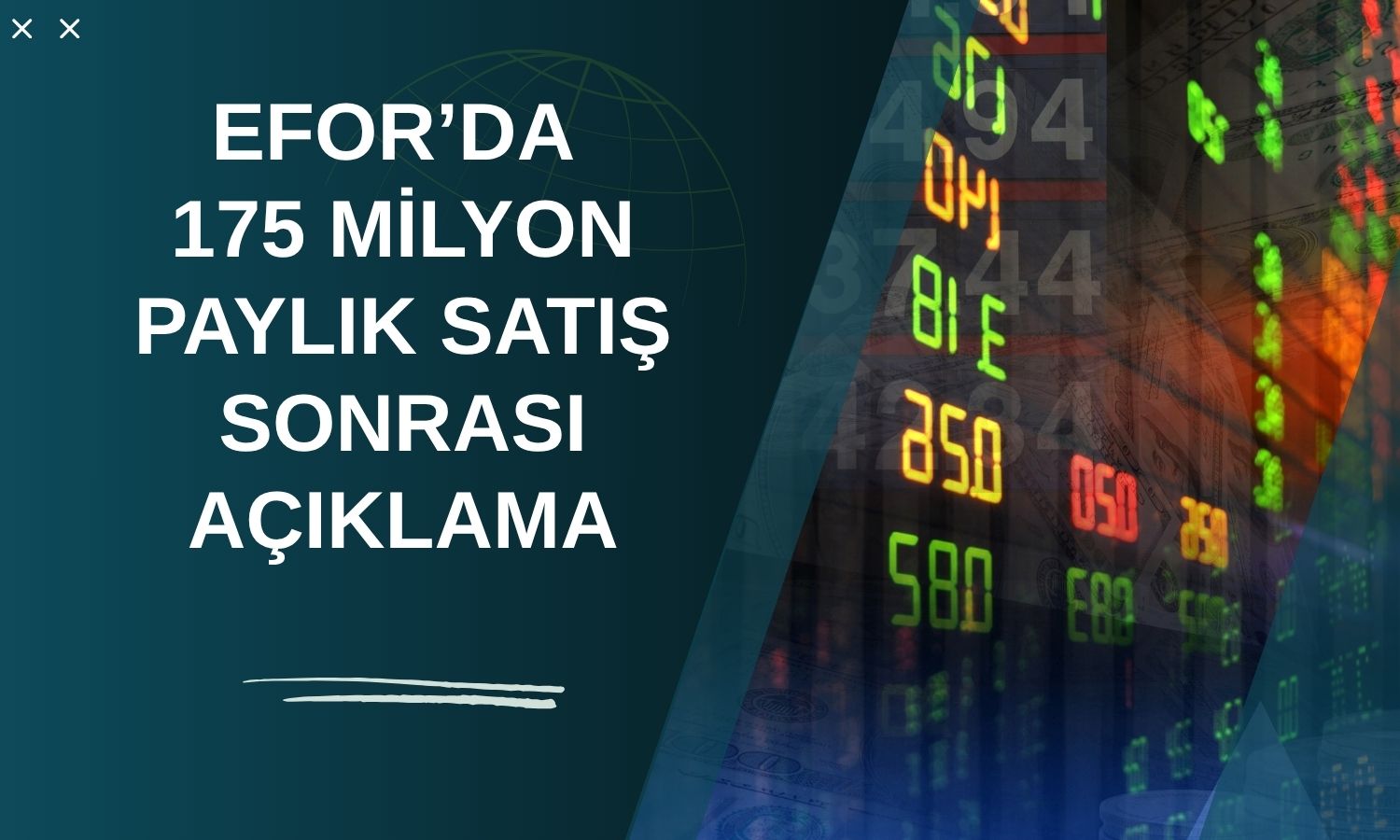 EFOR paylarında 6 aylık satış taahhüdü