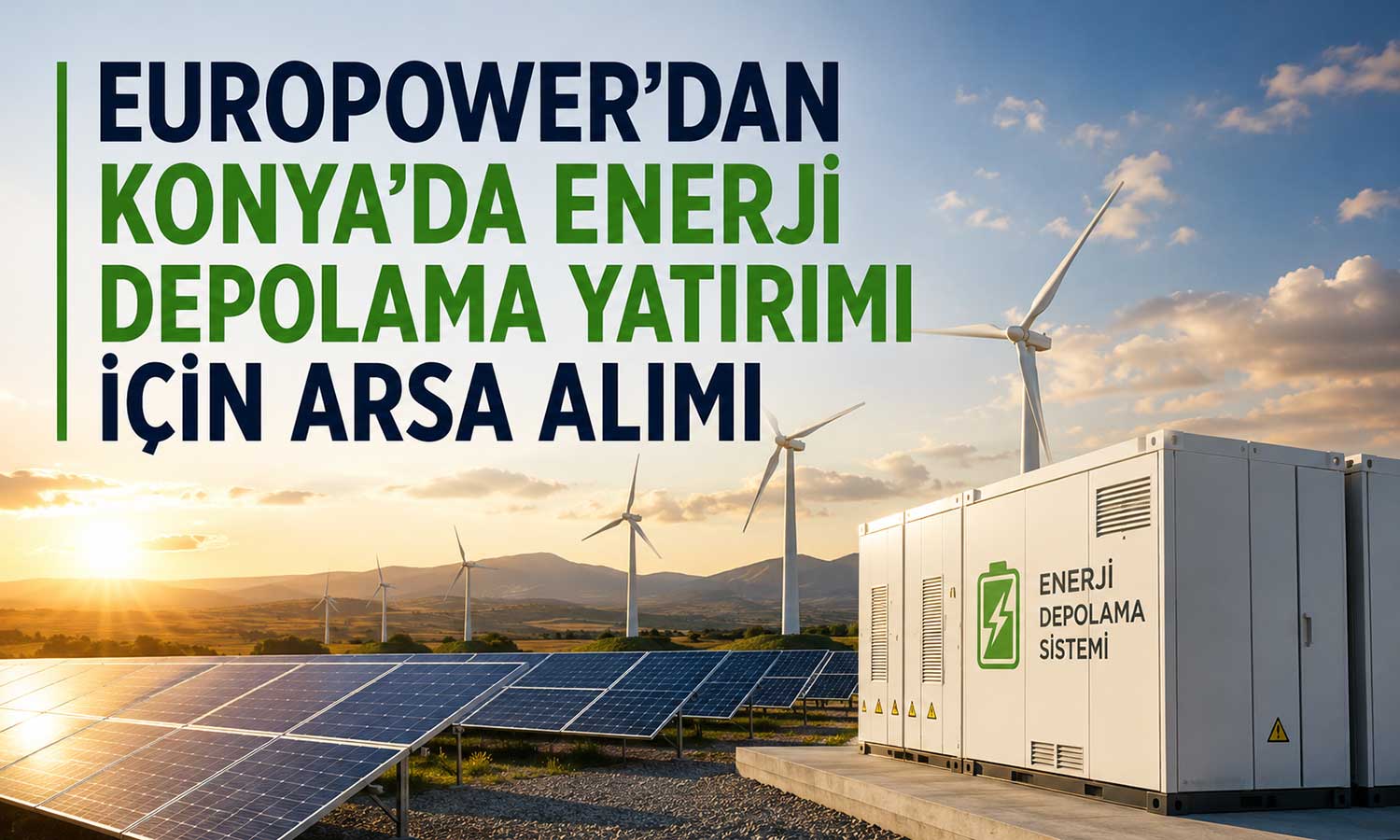 Europower enerji depolama yatırımı için Konya’da arsa satın aldı