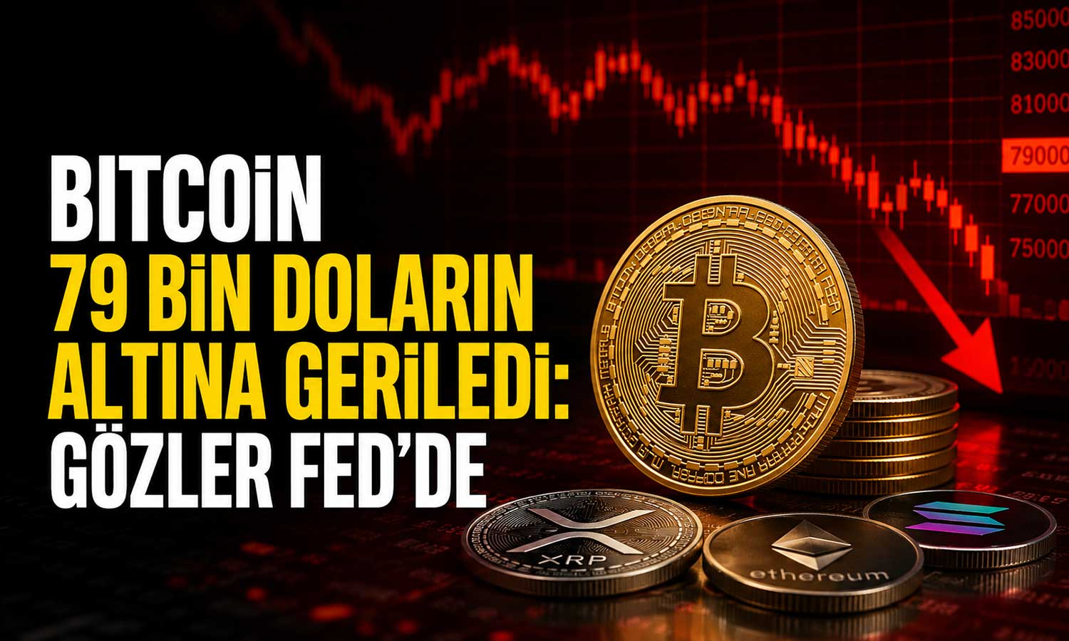 Kripto piyasasında Fed baskısı: Bitcoin 79 bin doların altında