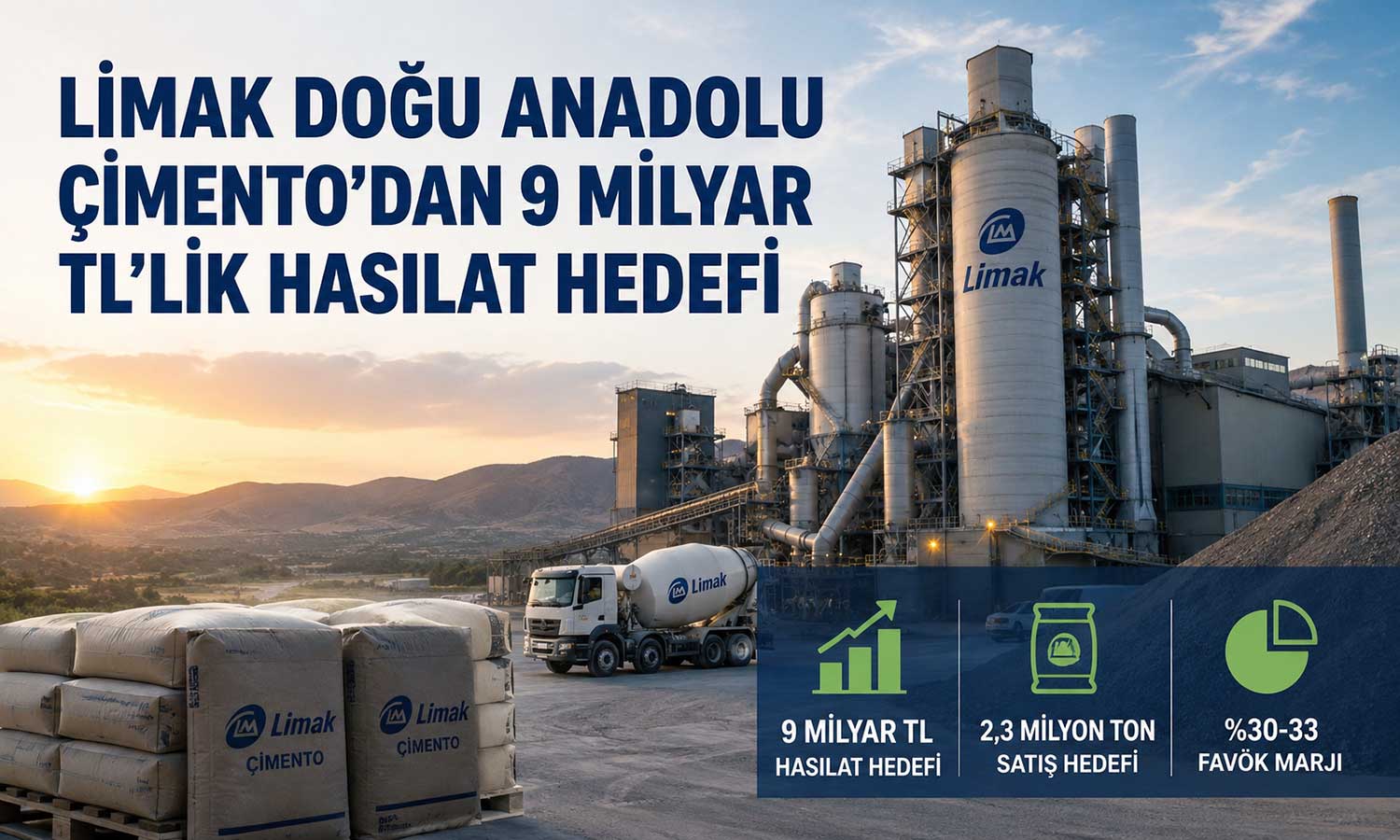 Limak Çimento 2026’da 9 milyar TL hasılat bekliyor