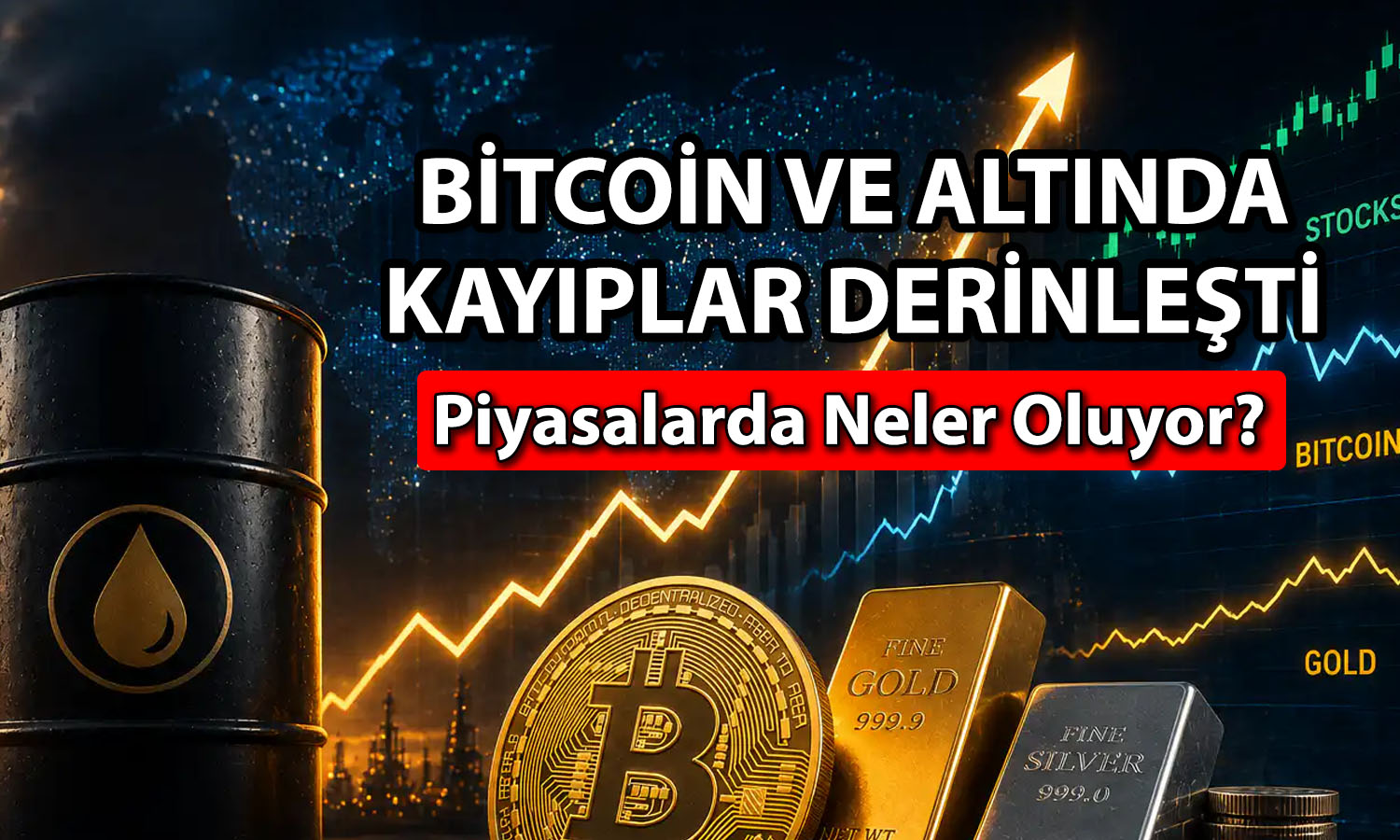 Altın, gümüş ve Bitcoin düşüşte: Piyasalar diken üstünde