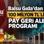 Balsu Gıda’dan pay geri alımı kararı: Limit 100 milyon TL