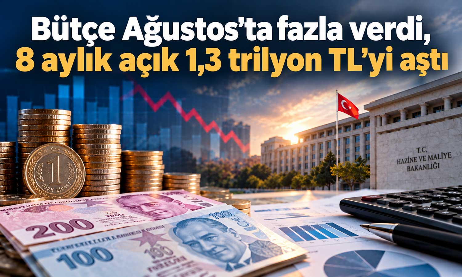 Bütçe fazlasında sert düşüş: 8 aylık açık yüzde 44 arttı