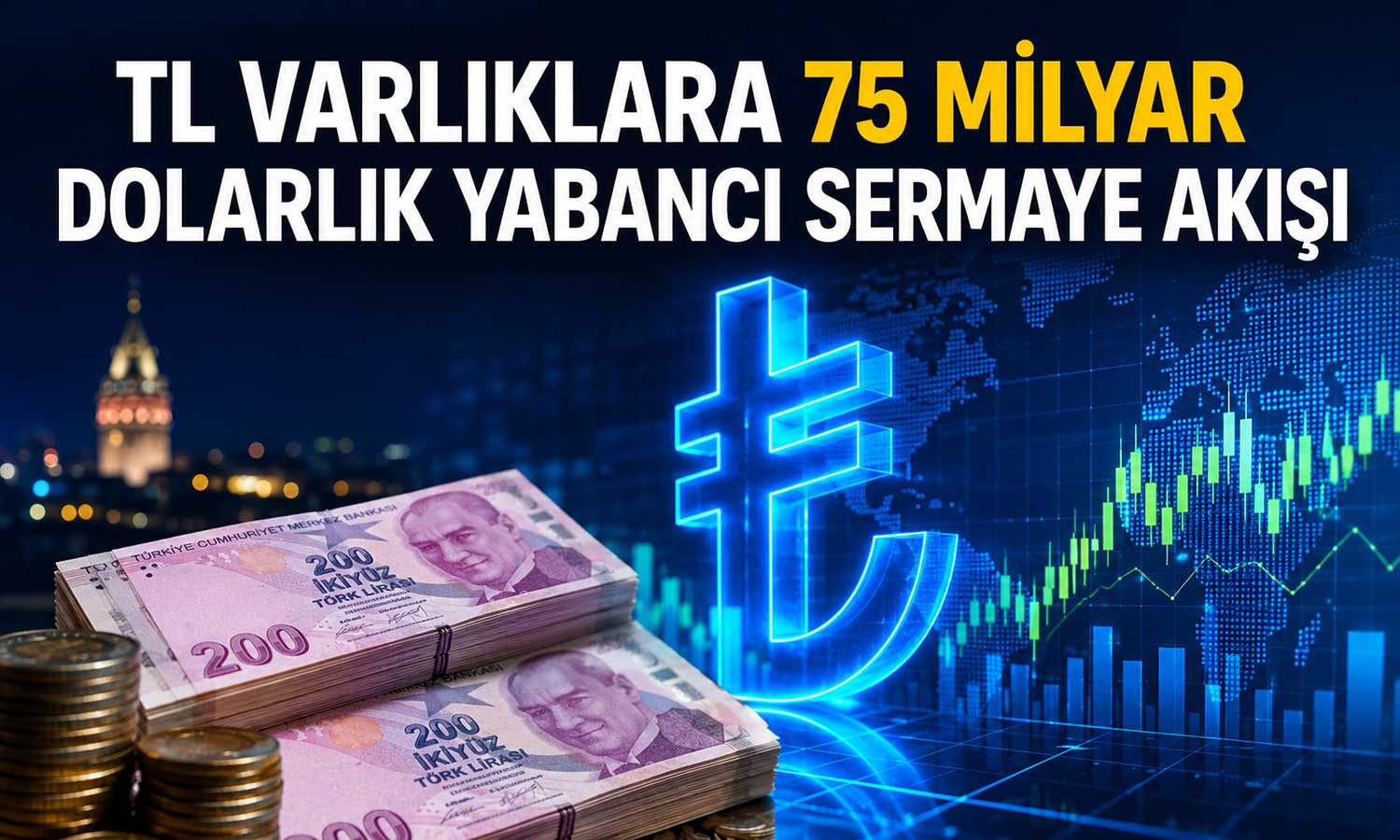Yabancı yatırımcının TL ilgisi 75 milyar dolara ulaştı