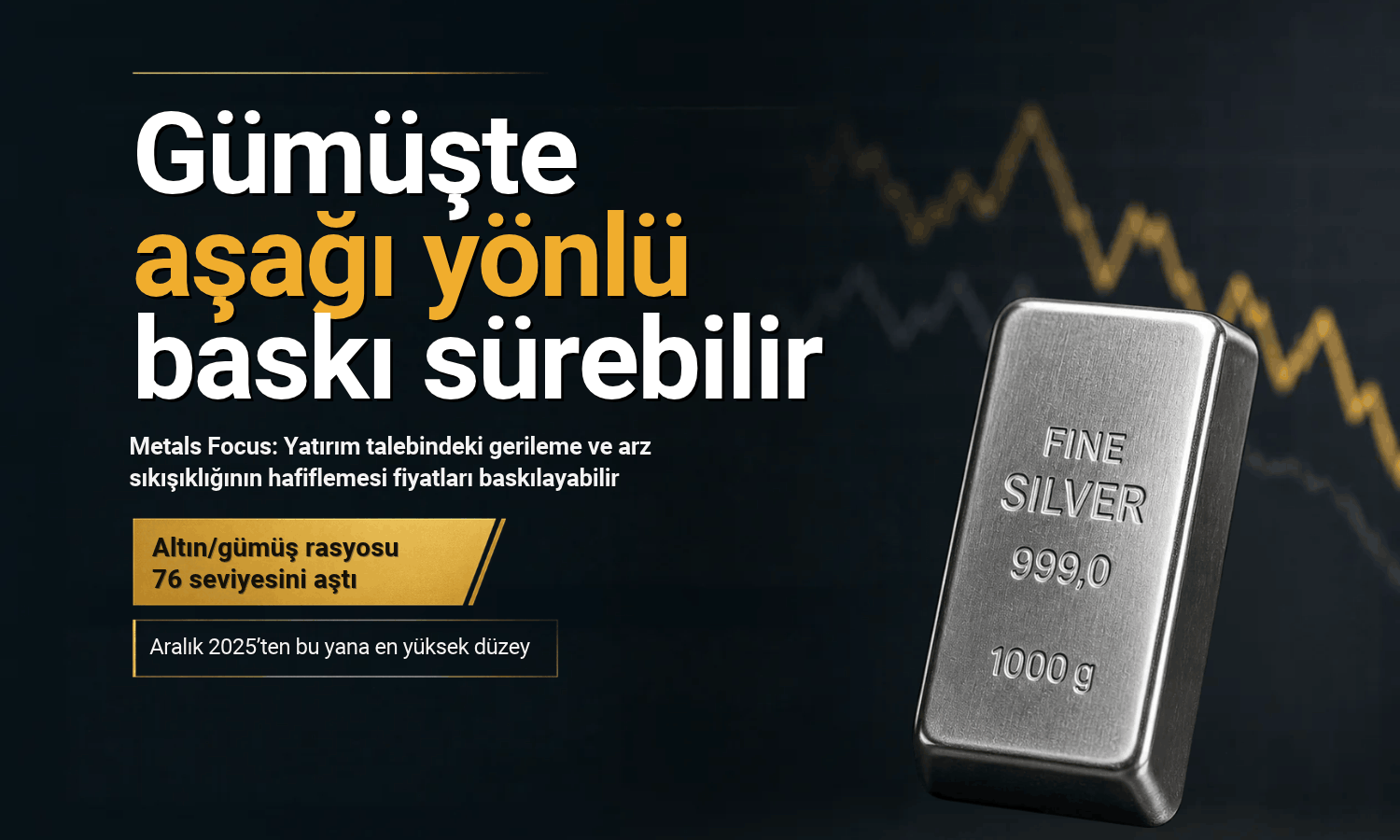 Altın/gümüş rasyosu 76’yı aştı: Metals Focus’un 2027 beklentisi değişti