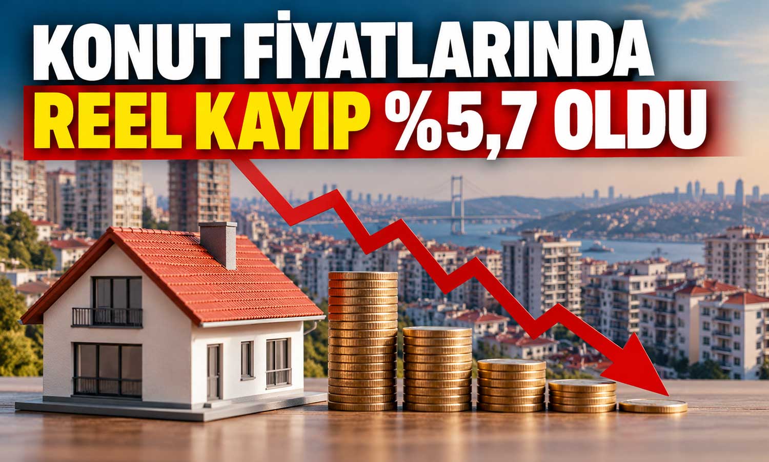 Konut fiyatları arttı, reel kayıp devam etti