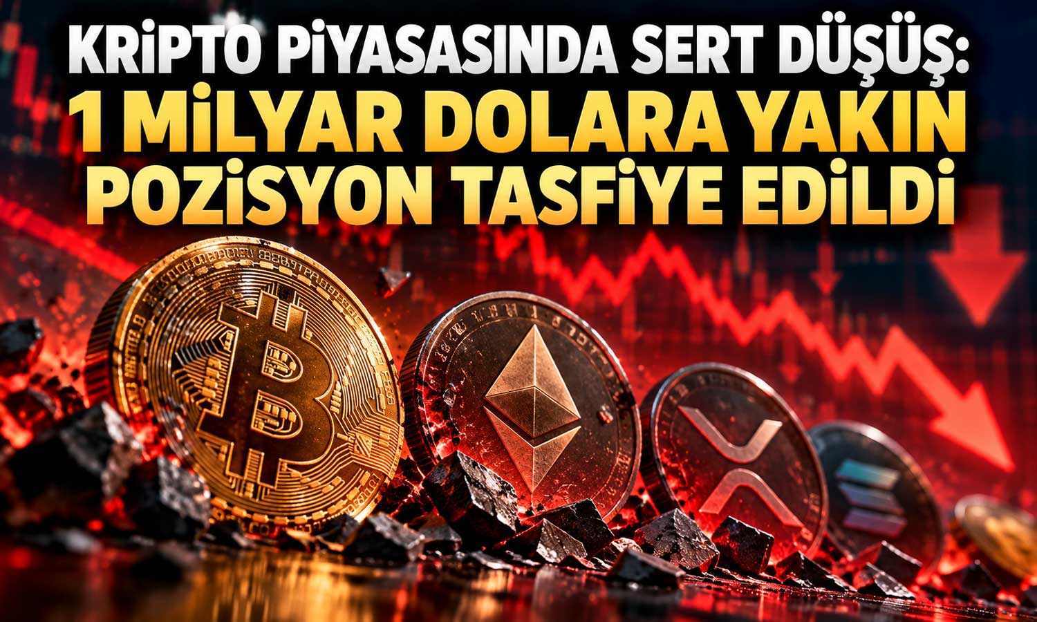 Kripto piyasasında 1 milyar dolara yakın pozisyon tasfiye edildi