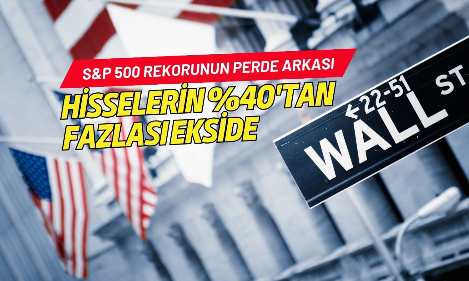 S&P 500’de yükseliş dar kapsamlı: Hisselerin yüzde 40’tan fazlası ekside